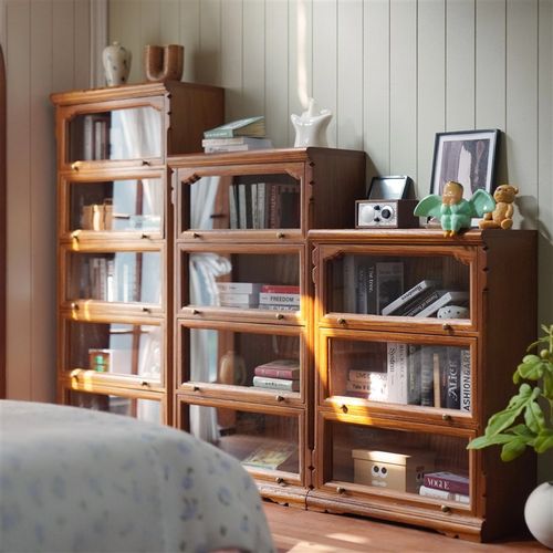 玩具】复古上翻门柜律师柜三四五层阶梯柜6分娃屋迷你微缩模型