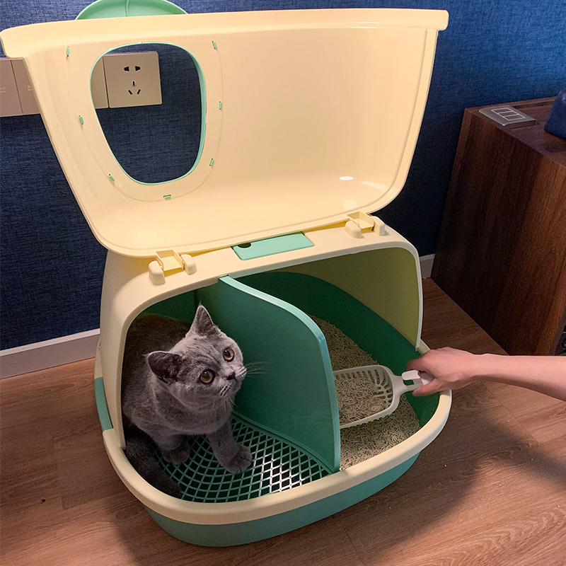 走廊式猫砂盆全封闭式隔臭幼猫超大号猫厕所防带砂猫屎盆猫咪用品