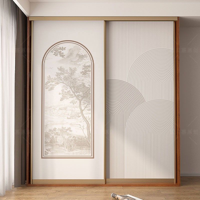 美式复古装饰卧室衣柜门翻新贴纸自粘加厚民宿柜子改造布置贴画