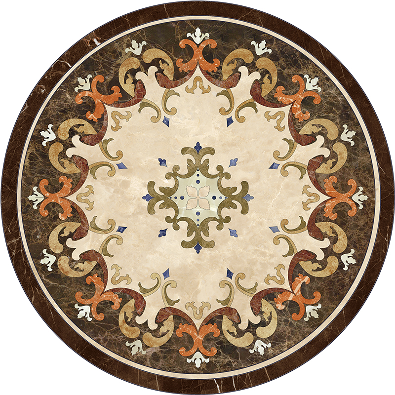 客厅门口入户地砖地板贴纸防滑耐磨自粘圆形欧式拼花瓷砖贴墙壁纸