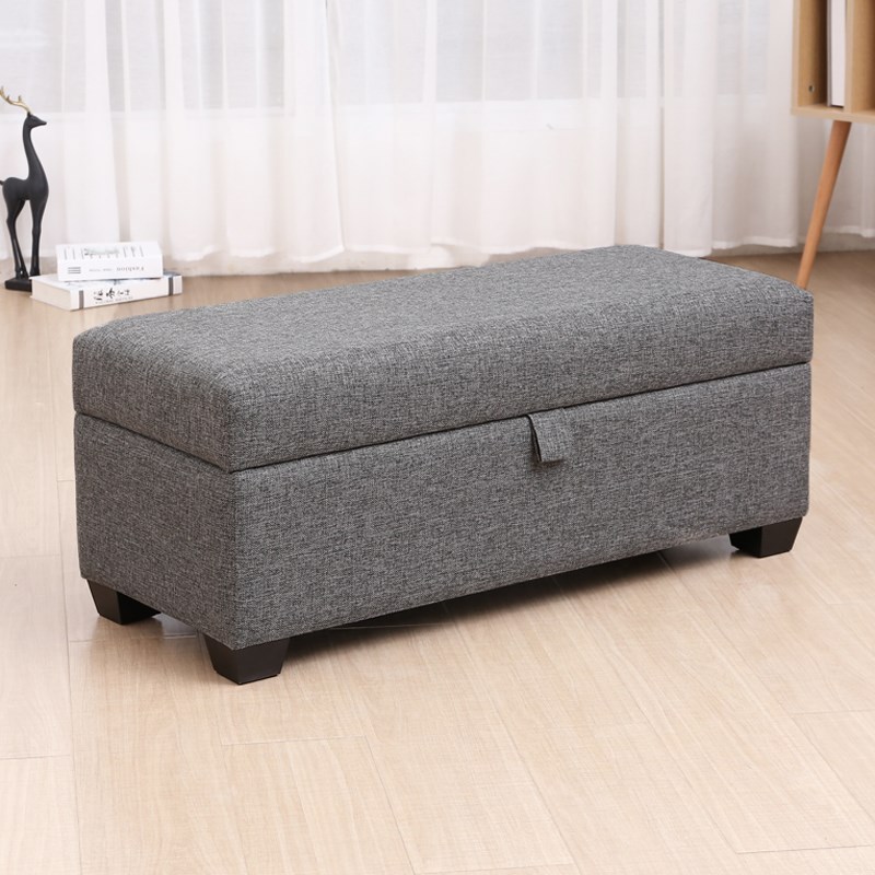 储物脚踏凳客厅现代简约沙发凳子长方形布艺收纳长凳服装店换鞋凳