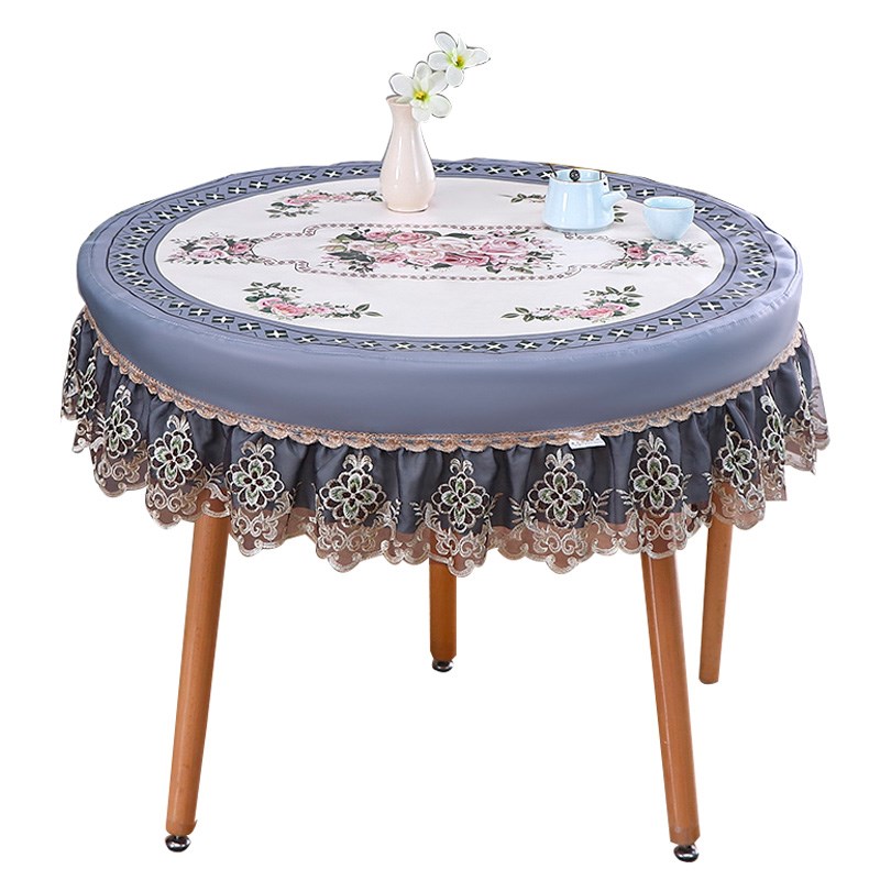 高档圆桌桌布防水防烫免洗家用圆形桌面罩布烤火桌罩餐桌布台布