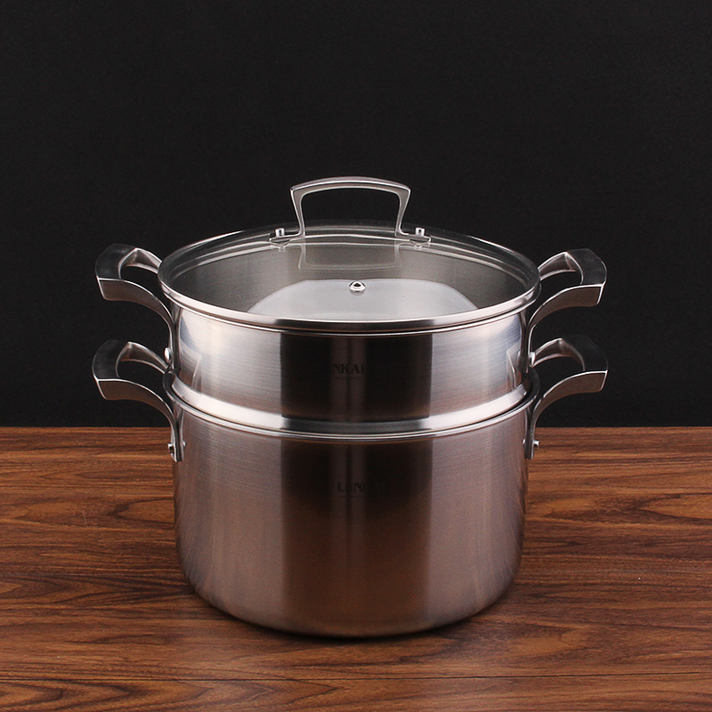 2cm柄蒸笼18/10不锈钢家用蒸格蒸架可多层叠加蒸屉蒸菜盘加厚