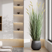 仿真狗尾草芦苇客厅假绿植室内家居落地装 饰造景客厅