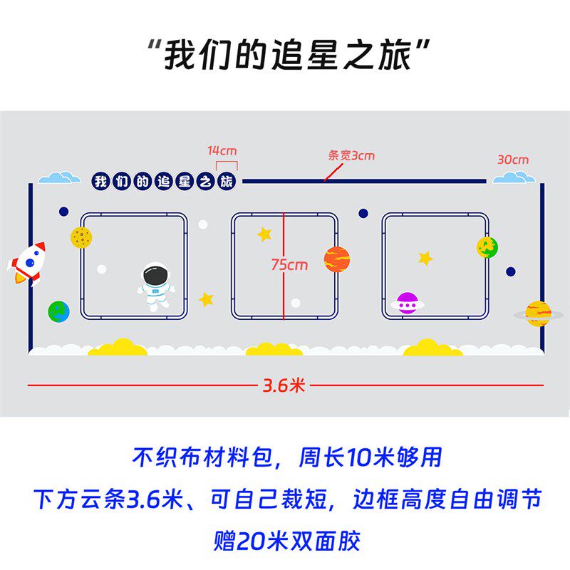 黑板报装饰边框教室走廊学生作品展题墙手抄报展示公告栏,家居饰品,文化墙贴,淘宝优惠券,粉丝福利购,淘宝优惠卷