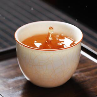 茶杯主人杯个人汝窑茶盏单个男女专用大杯陶瓷羊脂玉喝茶一杯品茗