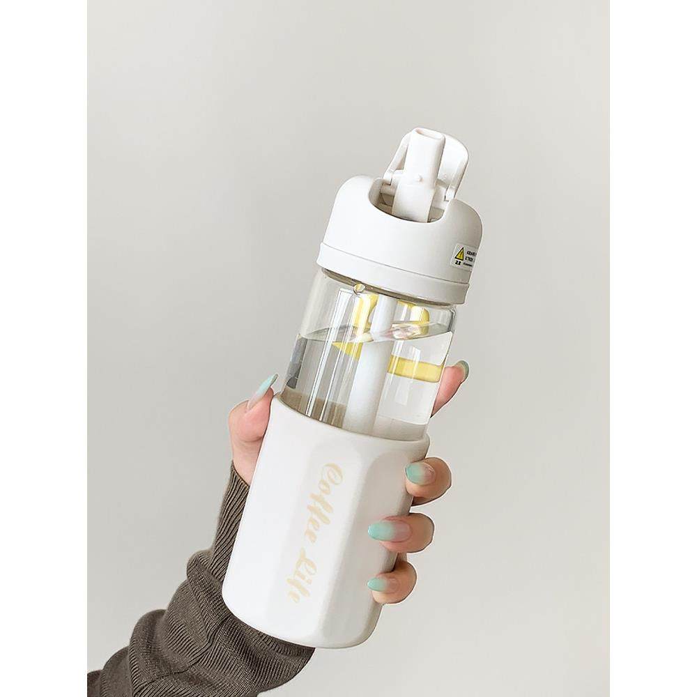 简约水杯带吸管夏天玻璃杯女高颜值耐高温便携学生喝水杯子办公室,餐饮具,玻璃杯,淘宝优惠券,粉丝福利购,淘宝优惠卷