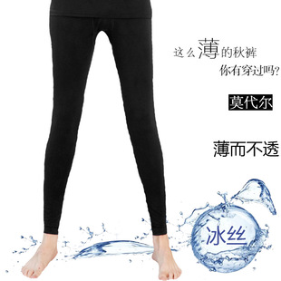 男超薄款 单件打底裤 冰丝清凉透气紧身衬裤 男N士夏季 灰色 修身 秋裤