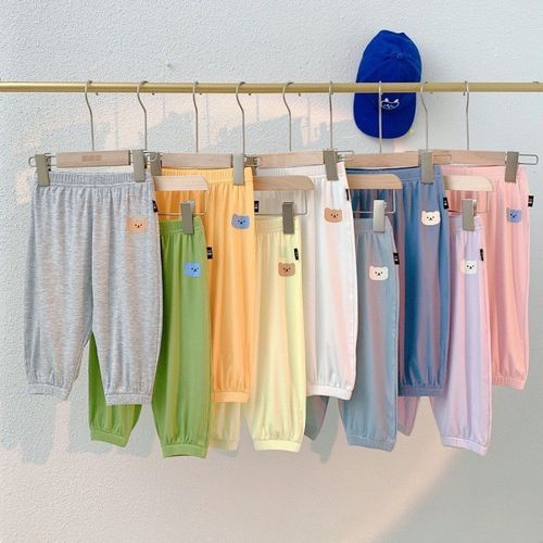 男女童宝宝防蚊裤夏季冰丝轻薄裤子婴G儿运动裤夏季宽松亲子休闲