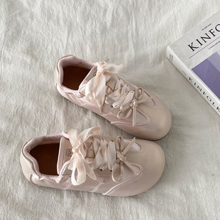 透气板鞋 z薄款 轻便休闲配裙子小白 女夏季 喜叔超火粉色芭蕾德训鞋