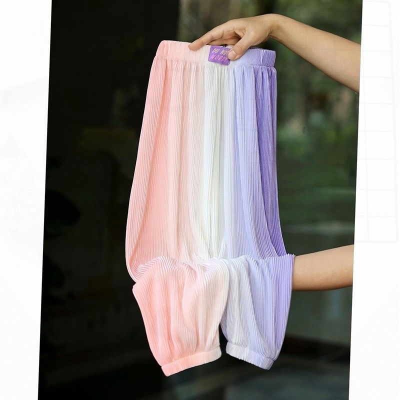 女童冰丝气宝宝夏装2023新款透裤F子防蚊裤夏季薄款洋气儿童长裤