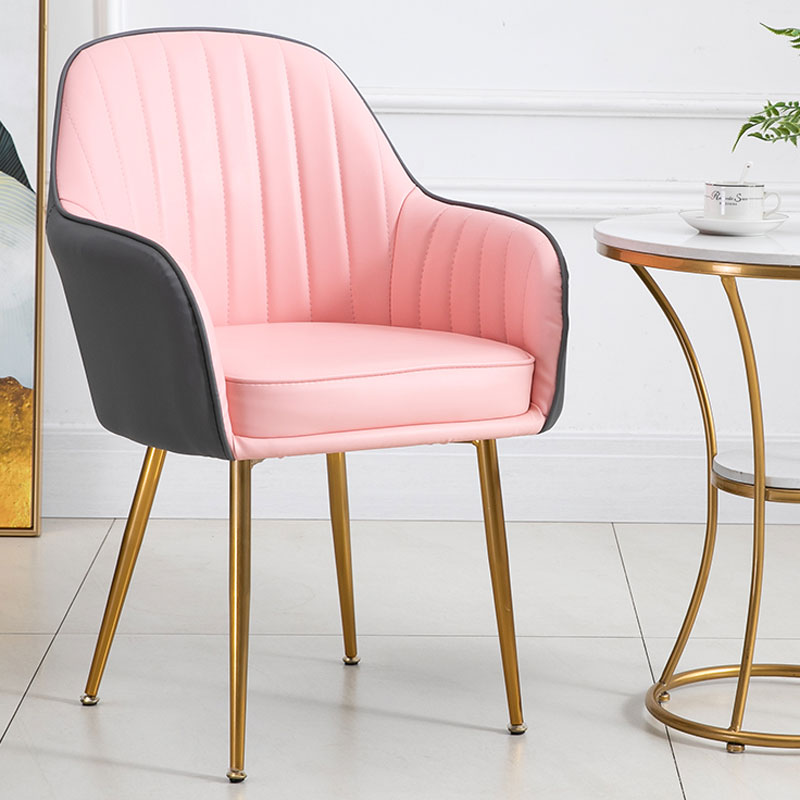 后现代轻奢家用h餐椅皮质休闲椅北欧书桌椅子旋转椅化妆台椅梳妆