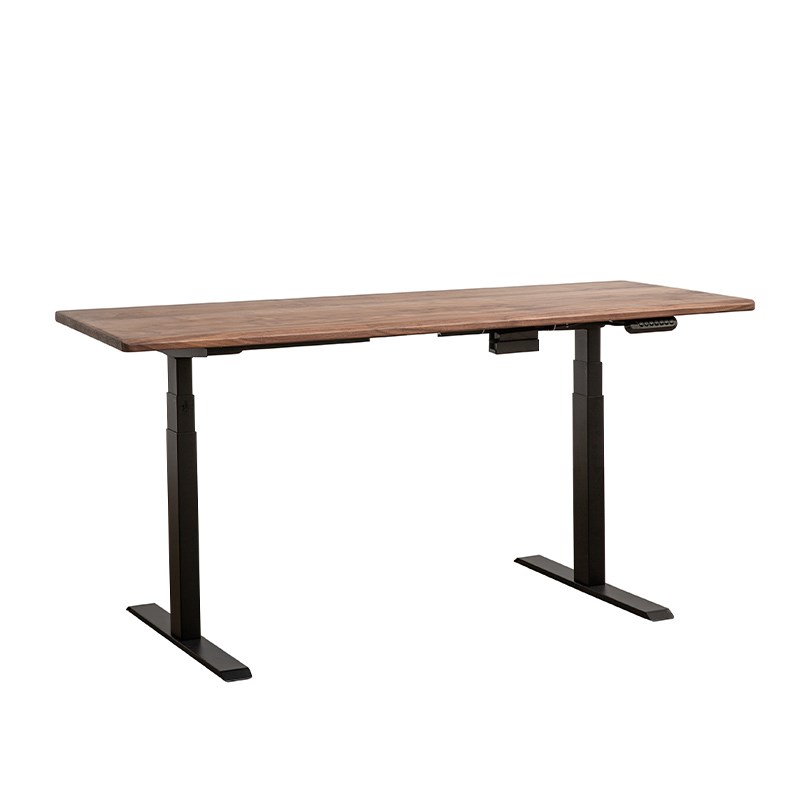 北美黑胡桃木电动智能升降书桌全实木可调节站立电脑桌办公学习桌