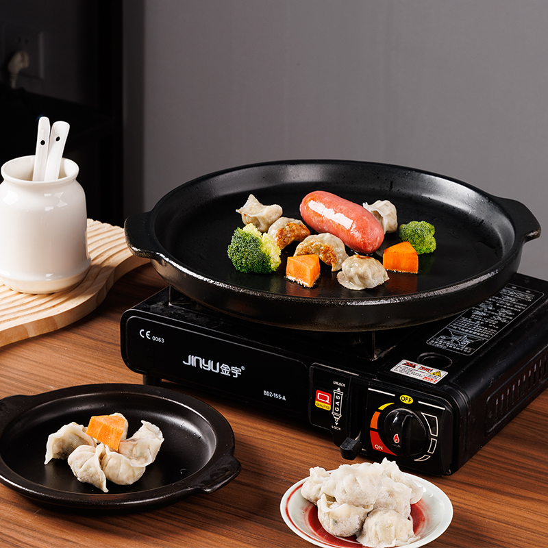 户外陶瓷烤盘烧烤盘韩式烤肉锅露营家用卡斯炉电陶炉专用锅煎烤盘