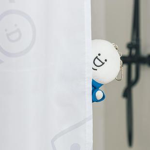 小蓝和他 浴室免打孔窗帘洗澡挂帘 朋友打码 浴帘卫生间防水布套装