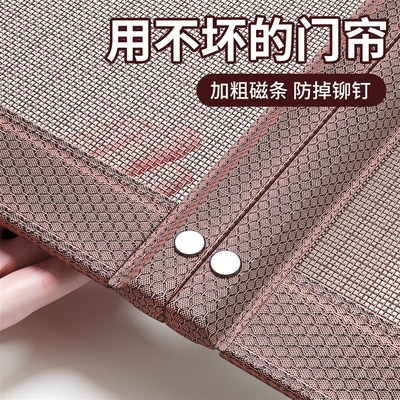 农村自建房大门门帘防晒防蚊门帘2025新款别墅全磁条纱门帘F