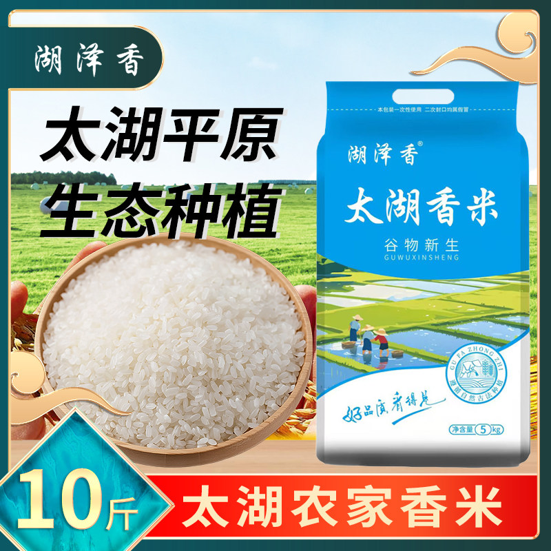 湖泽香大米2025新米5kg太湖稻香米软糯香甜10斤新米家庭活动批发