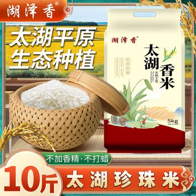 湖泽香正宗太湖大米珍珠米2025年新米稻田香软米批发酒店供应10斤