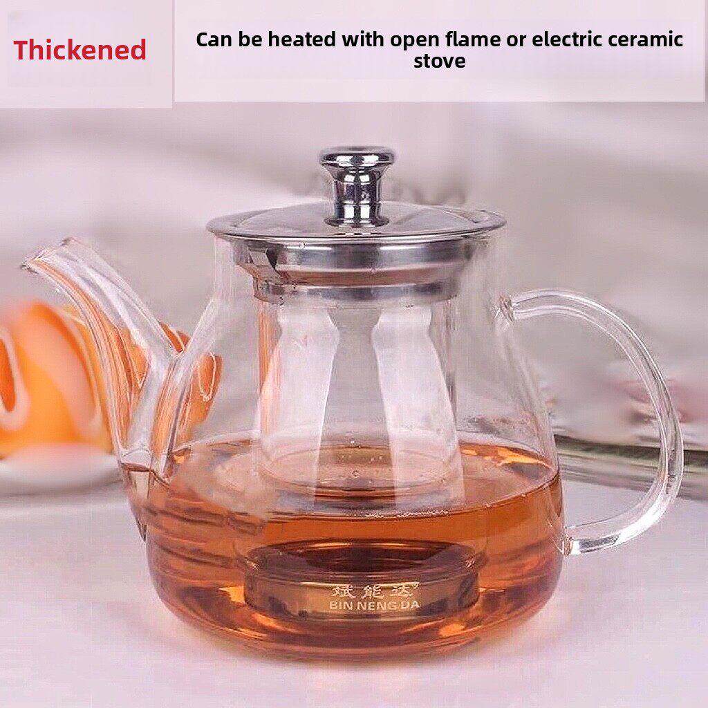 斌能达茶具耐高温花茶壶高硼硅加厚玻璃泡茶壶家用拆洗内胆煮茶壶