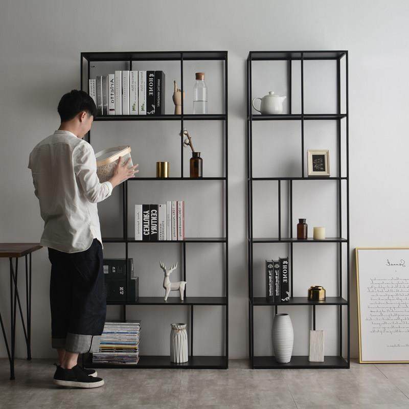 铁梵北欧客厅落地钢制书架铁艺置物架简约钢架整墙收纳隔断书柜,住宅家具,书架,淘宝优惠券,粉丝福利购,淘宝优惠卷
