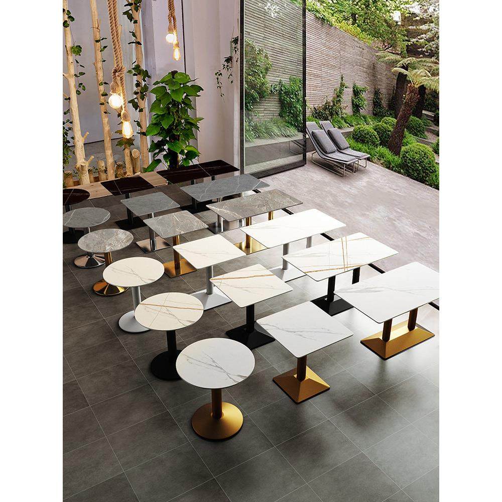 岩板餐桌商用食堂方桌子长方形奶茶店餐厅桌椅酒店接待洽谈小圆桌,住宅家具,岩板餐桌,淘宝优惠券,粉丝福利购,淘宝优惠卷