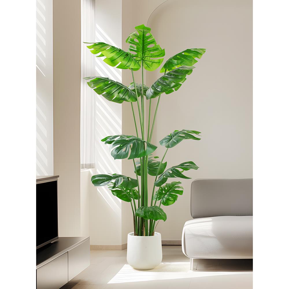 北欧轻奢仿真龟背叶竹大型室内客厅落地家居造景盆栽绿植装饰摆件