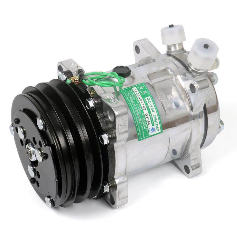 汽车508压缩机12v 货车吊车挖机收割机空调制冷通用改装冷气泵24v