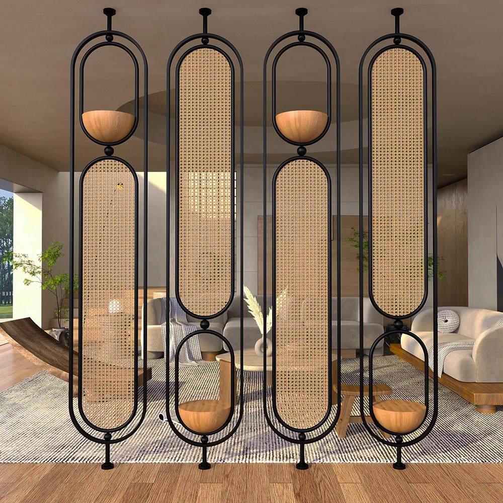 新中式铁艺藤编隔断定制客厅办公室玻璃屏风玄关现代入户隔断墙,商业/办公家具,办公屏风/隔断,淘宝优惠券,粉丝福利购,淘宝优惠卷
