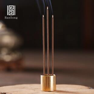 黄铜九孔香插香薰炉葫芦支架家用线香座九孔熏香炉香托禅意摆件