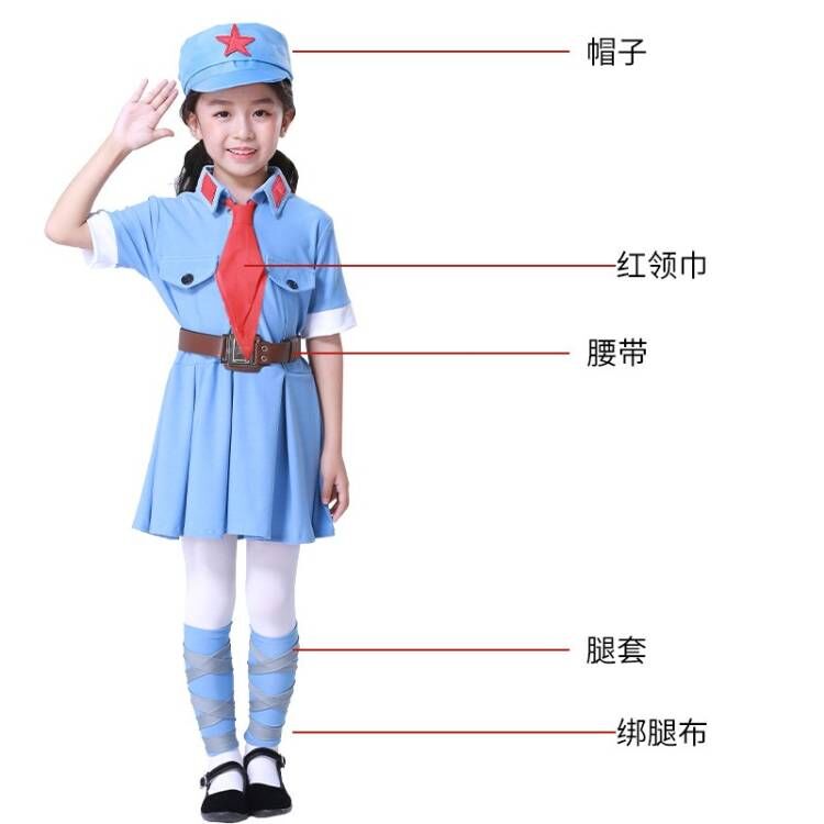 六一儿童小红军演出服军装八路军衣服幼儿闪闪红星舞蹈合唱表演服