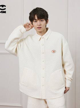 conklab趣味水果标格子夹棉肌理衬衫男春季国潮宽松休闲情侣外套