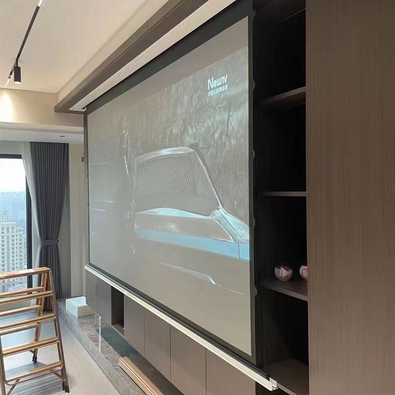 JK经科H3-FL/2TIC电动隐藏式天花软白幕隐藏抗光幕布暗藏嵌入式幕