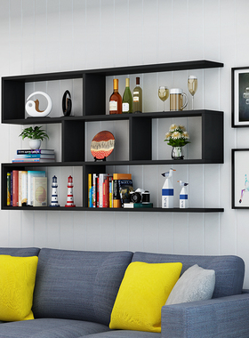 墙上隔板壁挂式创意简约上墙书柜书架墙壁客厅卧室墙壁装饰置物架