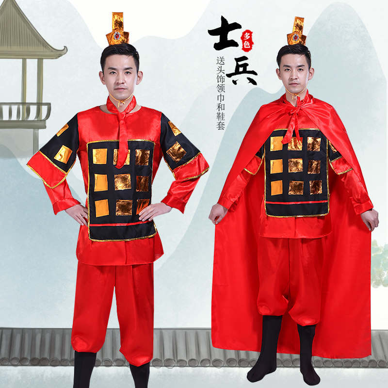 古代士兵服成人演出服将军盔甲儿童兵马俑舞蹈满江红戏曲表演服装