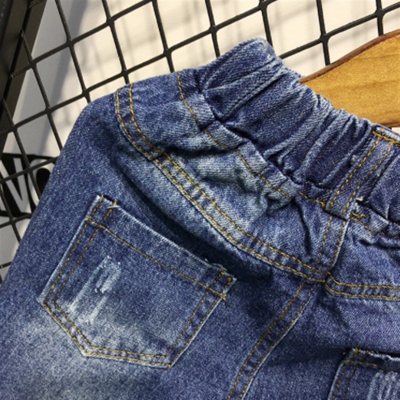 男童破洞牛仔短裤夏季2025新款外穿潮儿童裤子薄款中小童中裤洋气