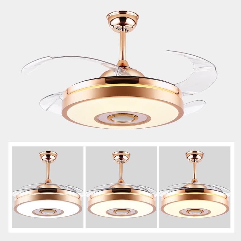 风扇灯隐形吊扇灯隐形风扇灯风扇灯金色餐厅卧室带灯吊扇电扇吊灯