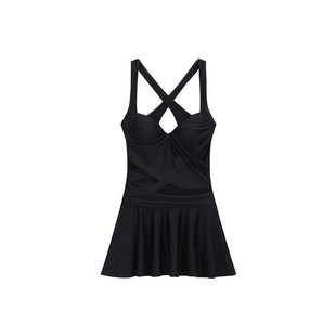 两件套大胸游泳衣平角露背泳装 泳衣女夏2024新款 连体裙式