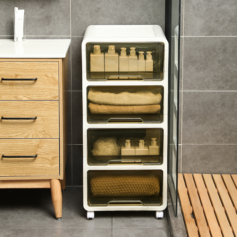 夹缝收纳柜可移动塑料多层抽屉式家用收纳柜卧室办公室桌下文件柜