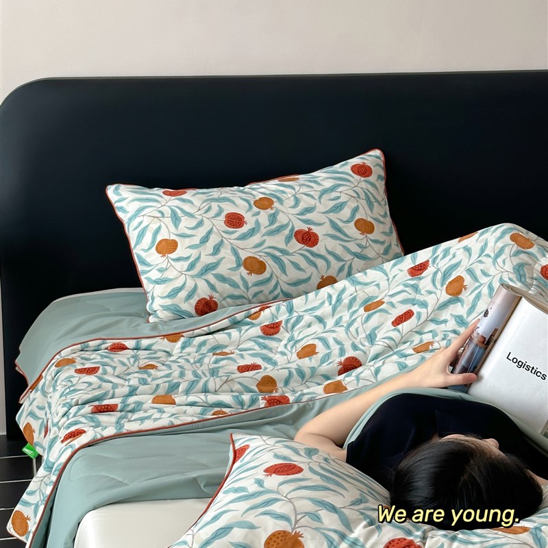 高定凉感空调被冷凝夏被锦纶水洗夏凉被柔软母婴凉爽西瓜被3.0版