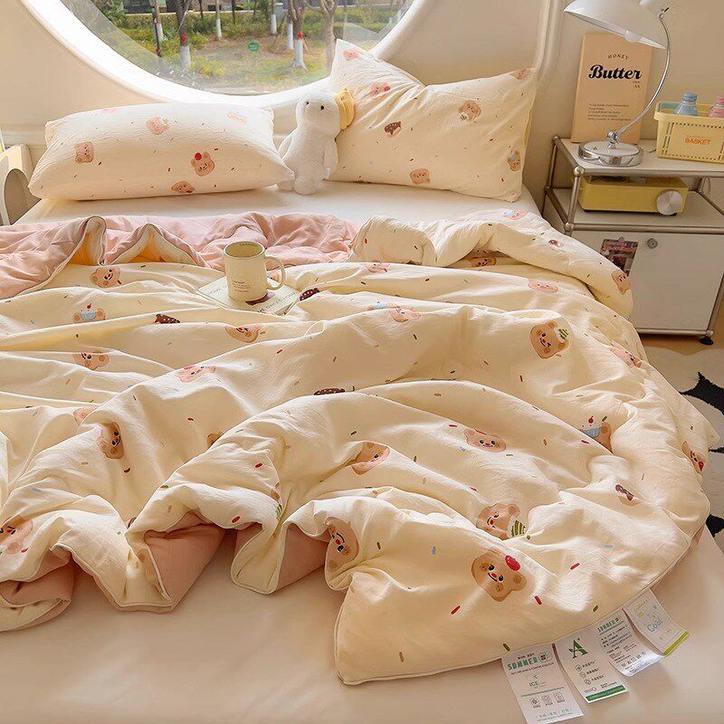 A类夏凉被空调被夏季薄被子纯棉全棉可机洗单双人夏被学生宿舍ins