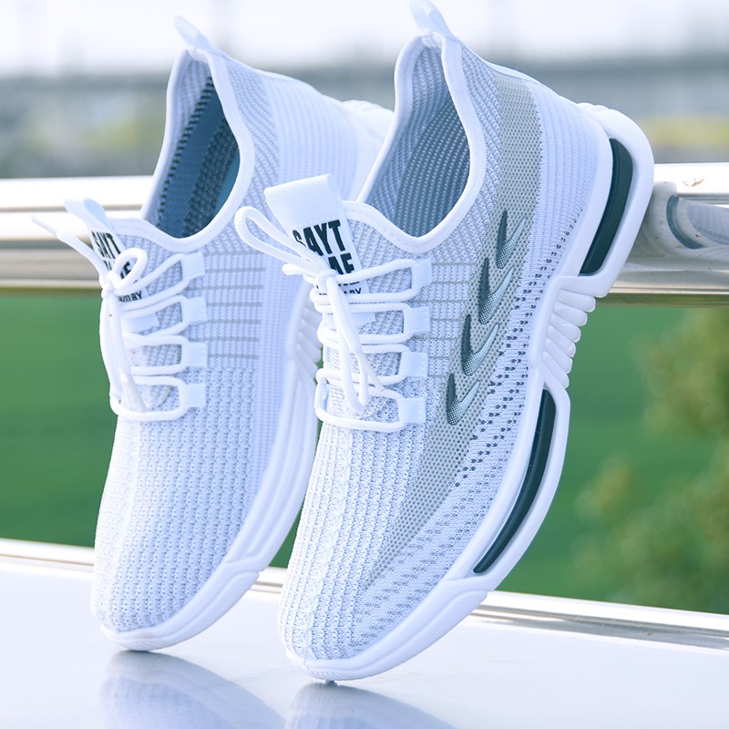 男鞋夏季透气运动鞋男款超轻便一脚蹬网面鞋跑步鞋子男士休闲鞋