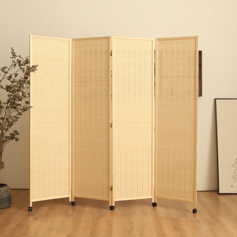 可移动屏风隔断客厅办公室玄关简约卧室遮挡帘饭店推拉折屏带滑轮