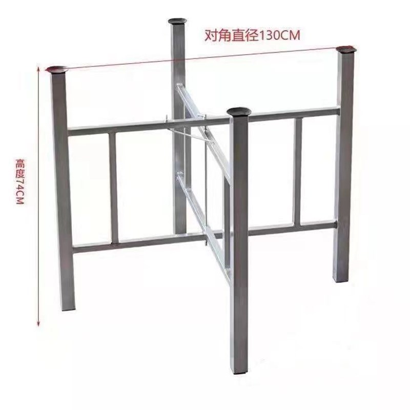 简易大圆桌架可折叠铁艺桌腿支架桌脚不锈钢桌脚架餐桌折叠桌架子