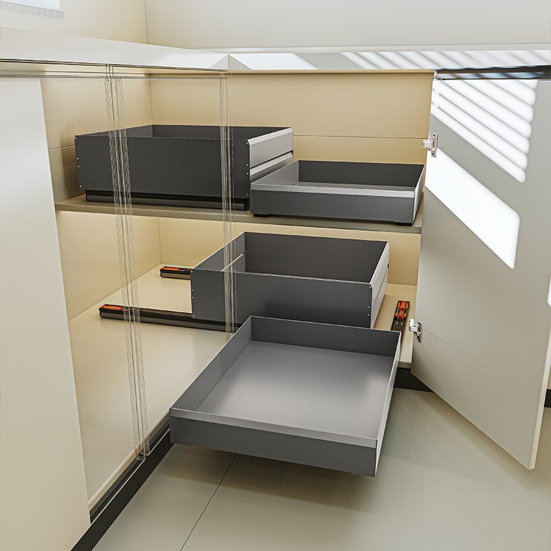 定制拉篮厨房橱柜转角柜改造调味篮抽屉式置物架拐角双围栏储物盒