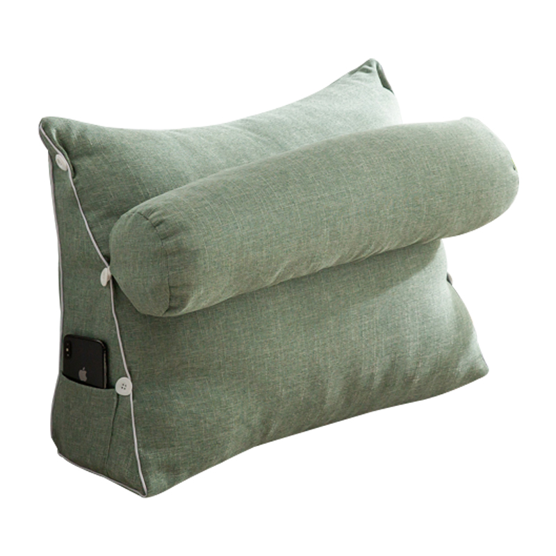 日式亚麻三角床头靠垫可调节头枕靠背卧室榻榻米护腰靠枕可拆洗