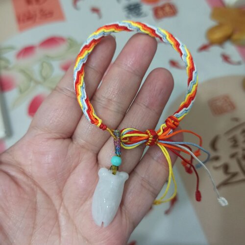 缅甸翡翠手链卡23mm知了