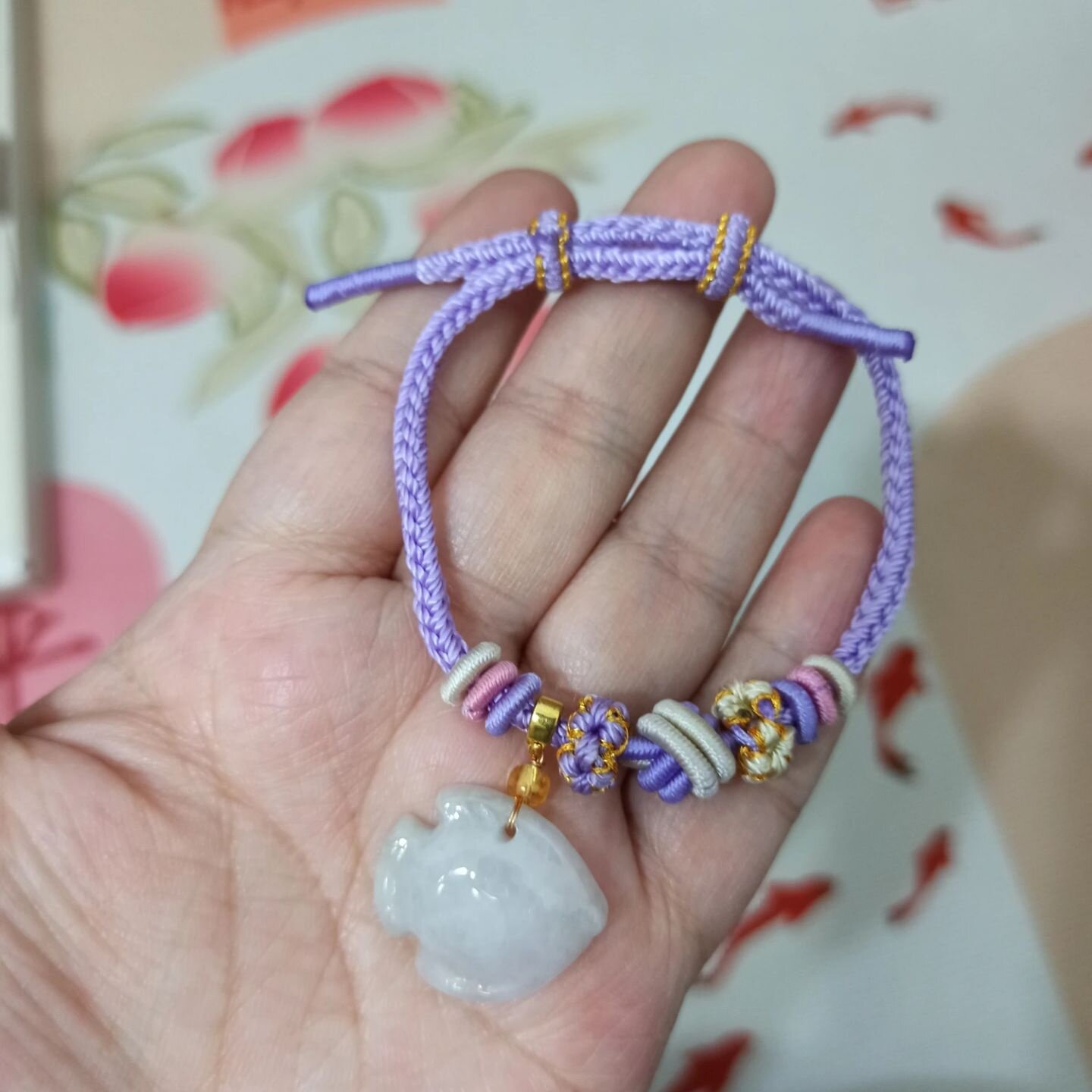 333缅甸翡翠小鱼卡20mm随手编系列彩金结手绳不限手围满48元包邮