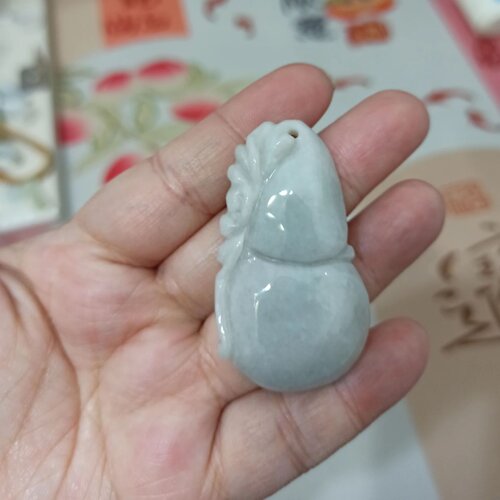 天然翡翠吊坠雕刻件手把件葫芦