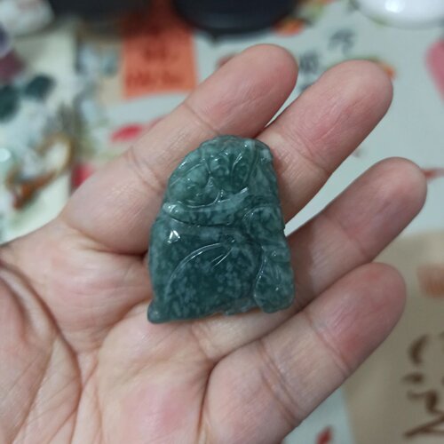 翡翠吊坠危料如意福寿猴子献寿