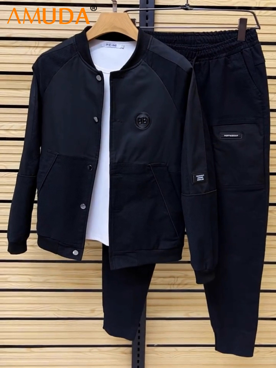 高端休闲运动套装男士春秋冬季2025新款夹克外套长裤男装潮流帅气,男装,休闲运动套装,淘宝优惠券,粉丝福利购,淘宝优惠卷